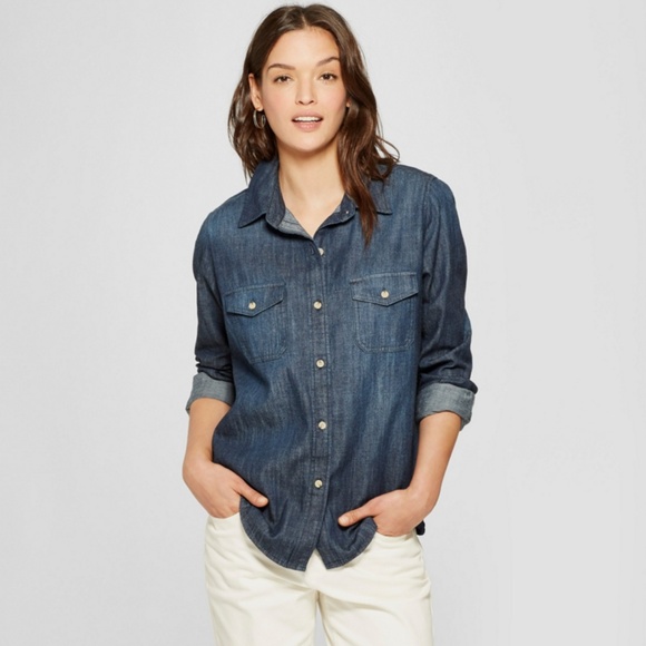Universal Thread Tops - Universal Thread Labette Denim Button Down Shirt